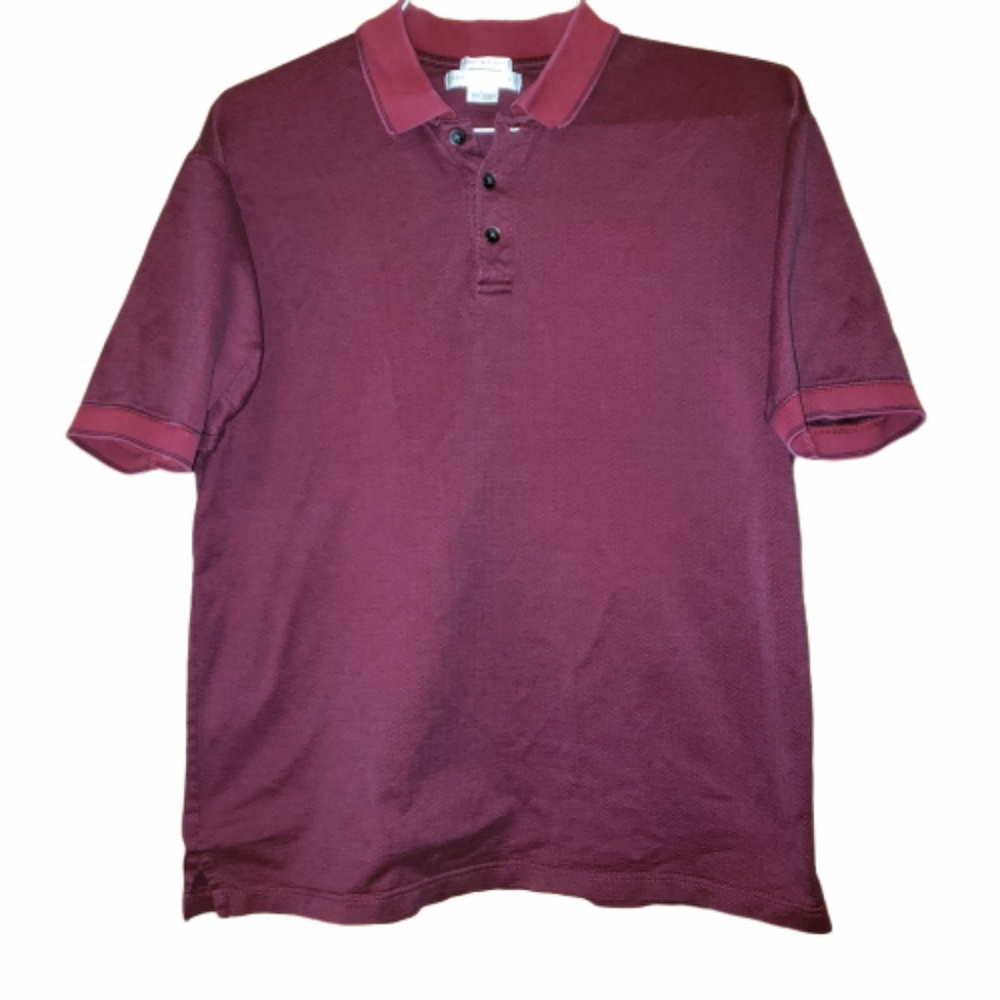 Geoffrey Beene Red and Black Short Sleeve Polo